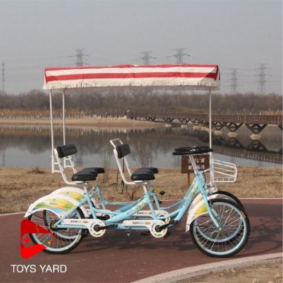 صورة دراجة هوائية عائلية 4 راكب ب لون ازرق جذاب